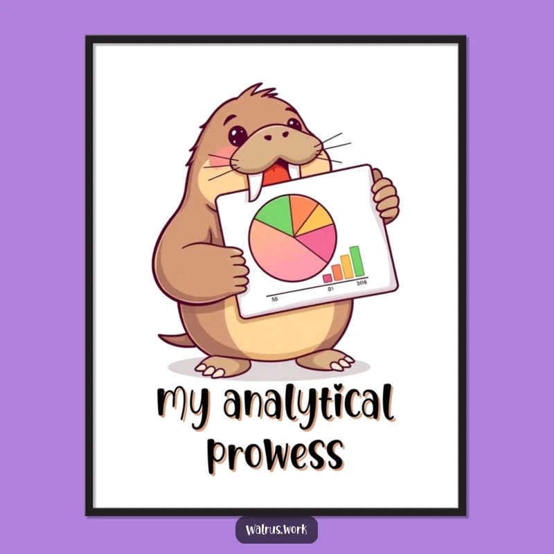 Funny Walrus Pie Chart Digital Art - Instant Hilarious Business Decor
