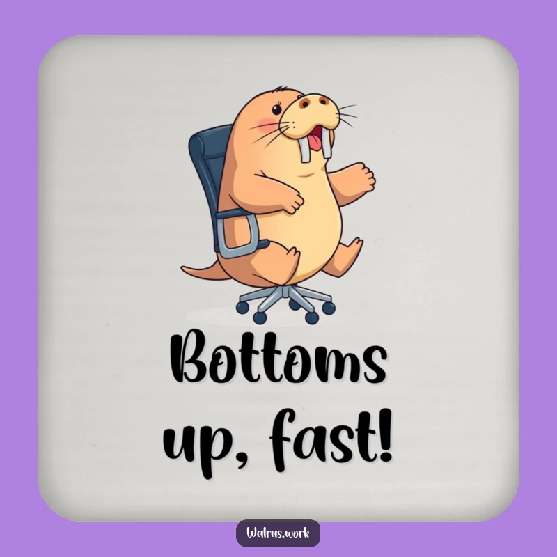 Funny Office Chair Walrus Coaster: Add Action to Your Drink Station