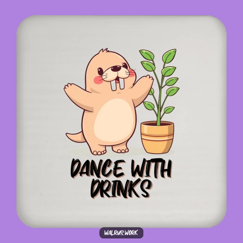 Funny Kawaii Walrus Dance Coasters - Protect Surfaces with Hilarious Joy!