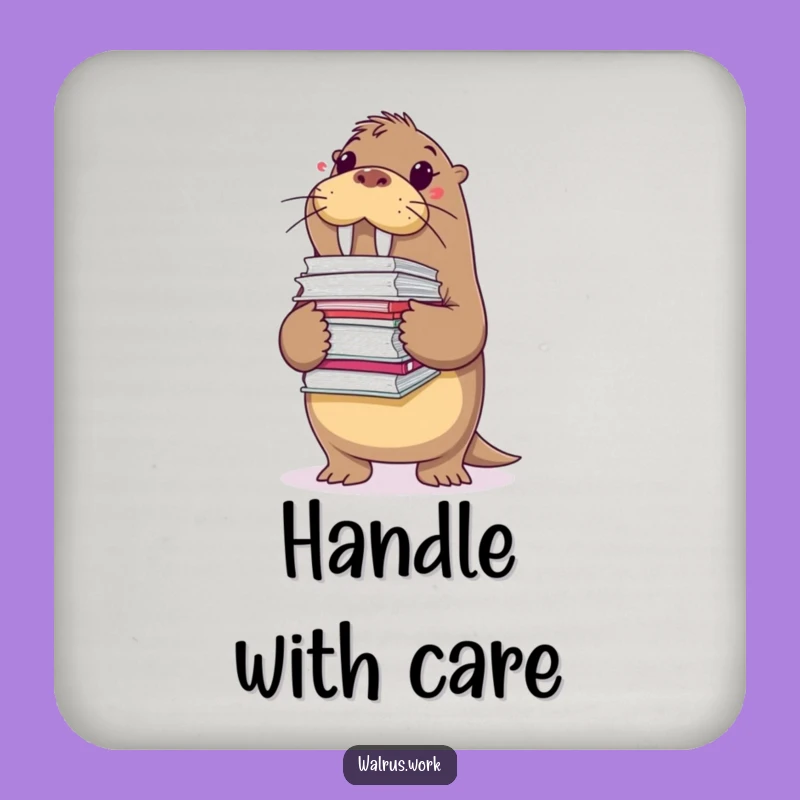 Funny File Walrus Coaster Set: Protect Surfaces, Perfect Funny Gift