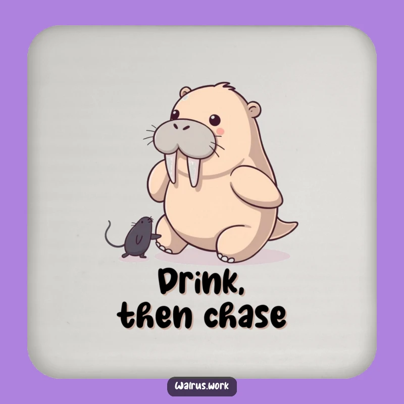 Funny Walrus Coaster: Mouse Pointer Chase, Protect Surfaces Gift