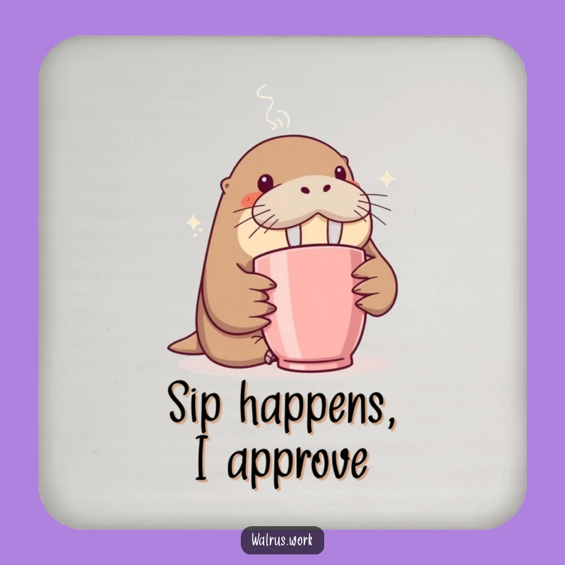 Funny Walrus Coaster: Protect Surfaces with Coffee Curiosity