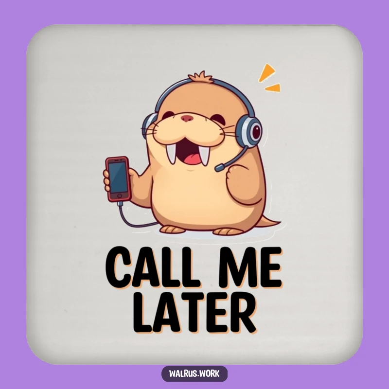 Funny Walrus Coaster Set: Hilarious Protection for Call Centers!