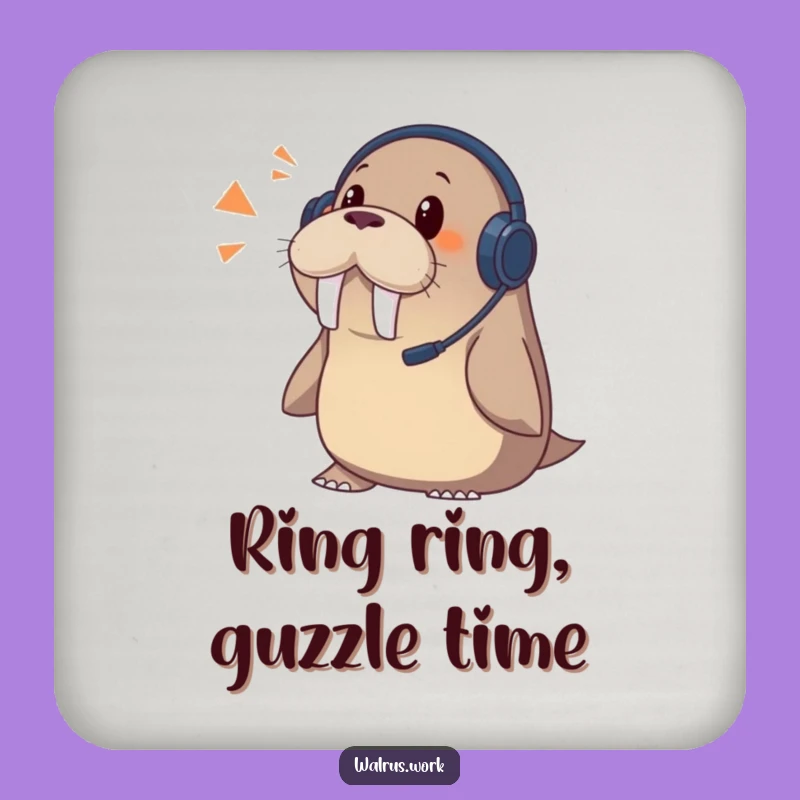 Funny Walrus Coaster: Surprise Call Protector, Humorous Drink Accessory Gift
