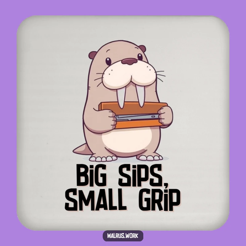 Funny Walrus Stapler Coaster: Protect Surfaces with Laughs, Gift!
