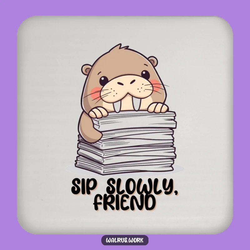 Funny Walrus Coasters: Protect Surfaces with Hilarious Paperwork Art