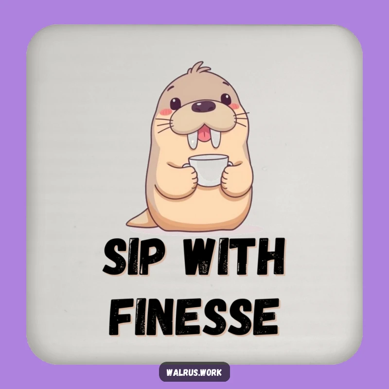 Funny Walrus Coaster Set: Hilarious Protection for Tea Time!