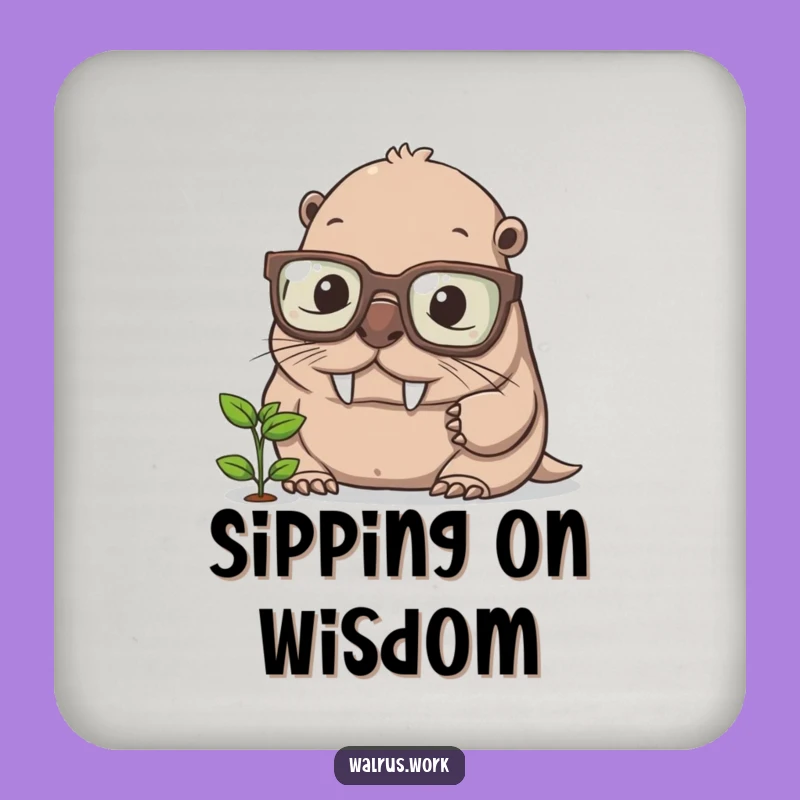 Funny Walrus Desk Coaster - Hilarious Protection for Your Surfaces