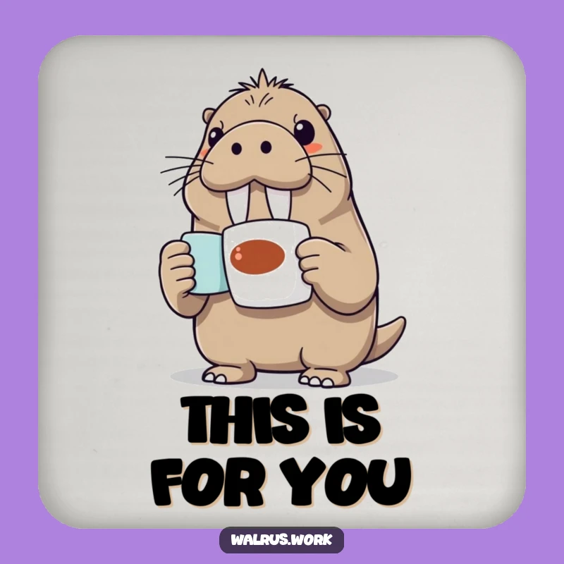 Funny Walrus Coaster: Protect Surfaces with Enthusiastic Humor Gift