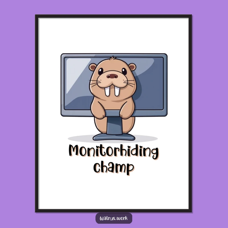 Funny Tech Walrus Poster: Decorate with Online Humor - Hilarious Internet Art Gift