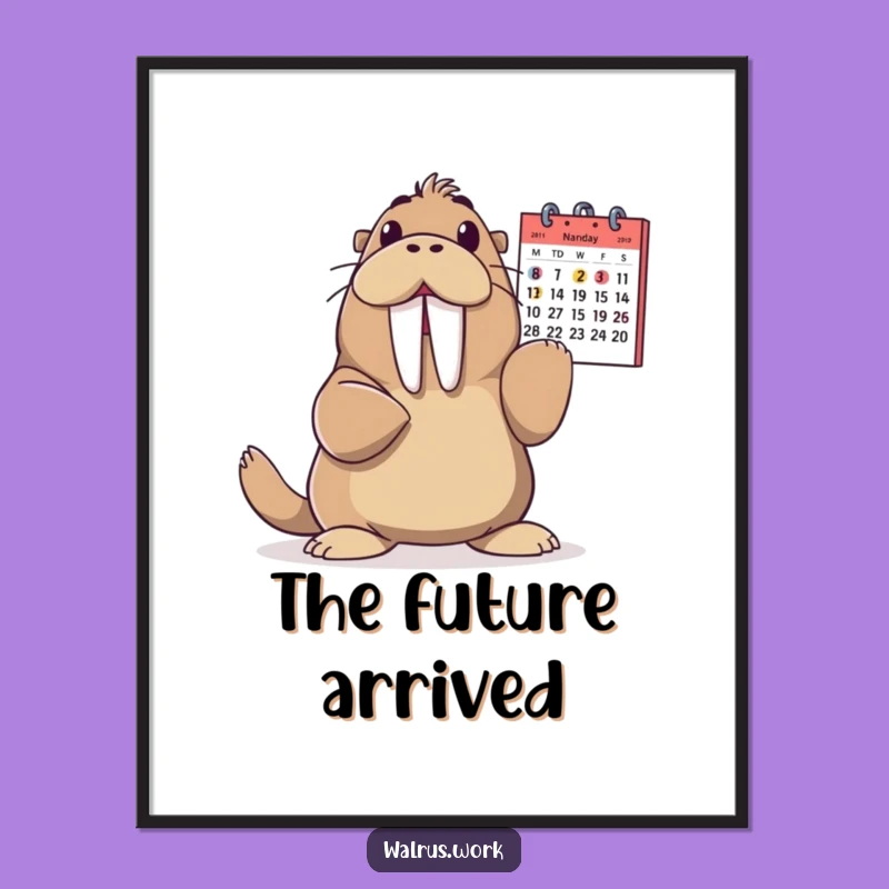 Funny Walrus Poster: Glee-Filled Calendar Art, Hilarious Wall Decor Gift