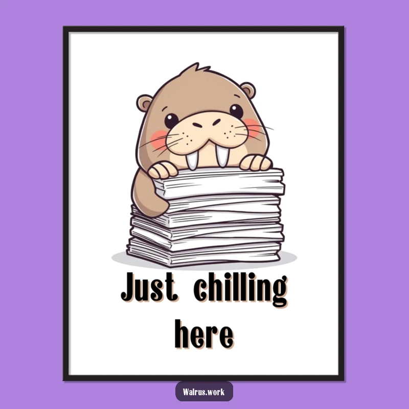 Funny Walrus Paperwork Poster: Hilarious Wall Art for Office Spaces