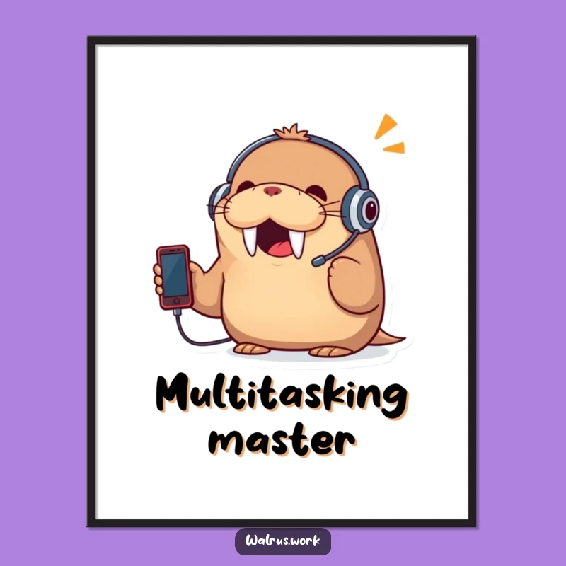 Funny Walrus Poster: Hilarious Office Communication Wall Art!