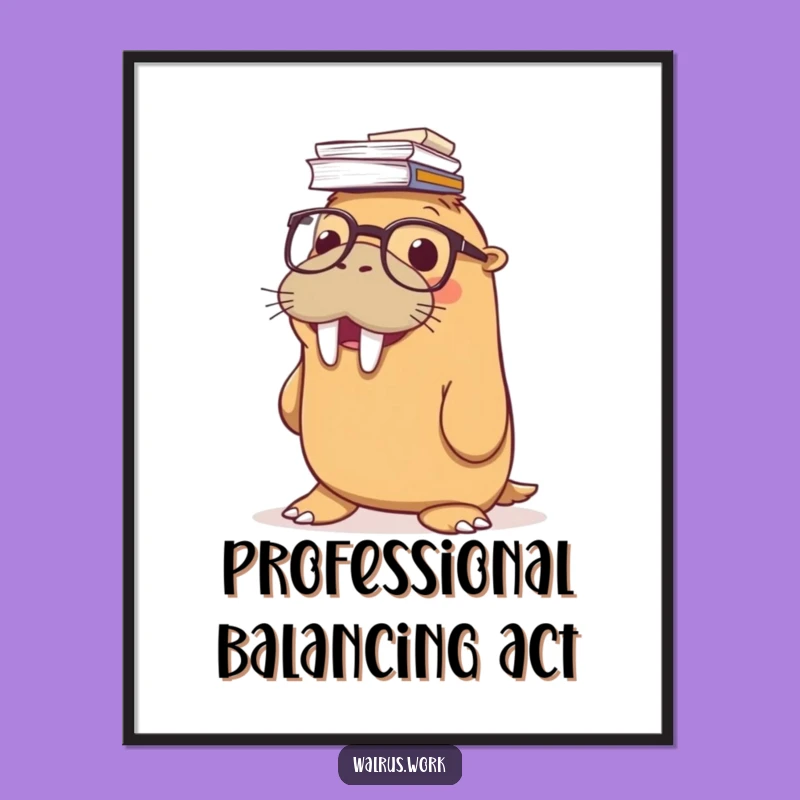Funny Walrus Poster: Hilarious Office Decor for a Cheerful Workspace!
