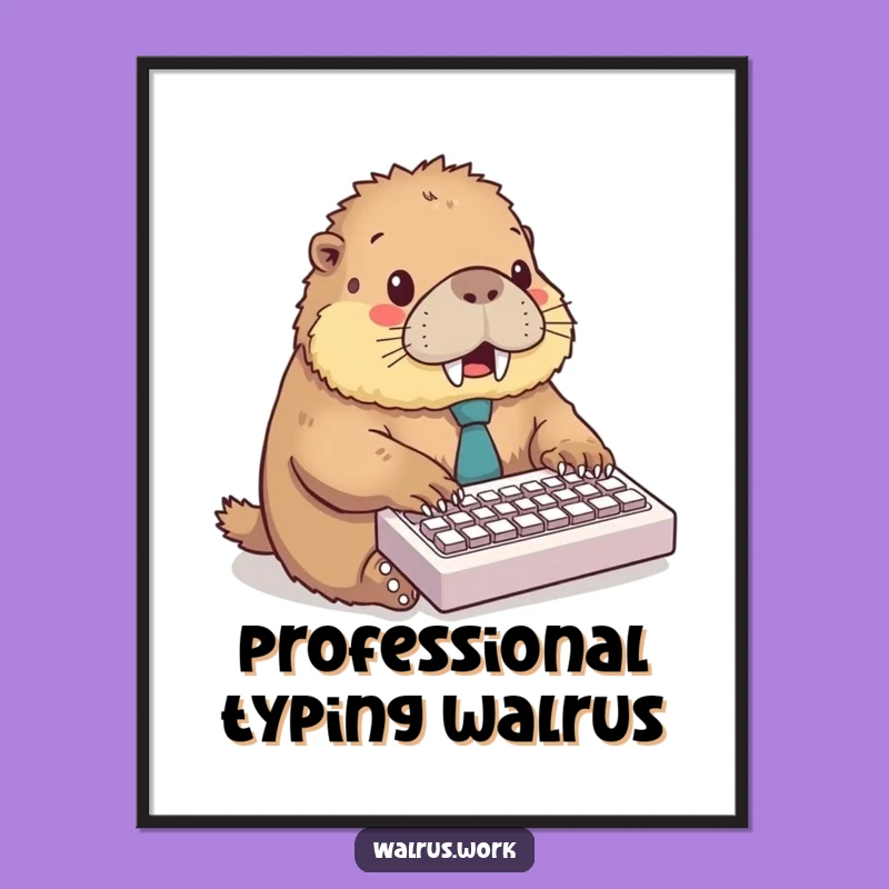 Funny Walrus Poster: Office Humor Wall Art Gift for Desk Decor