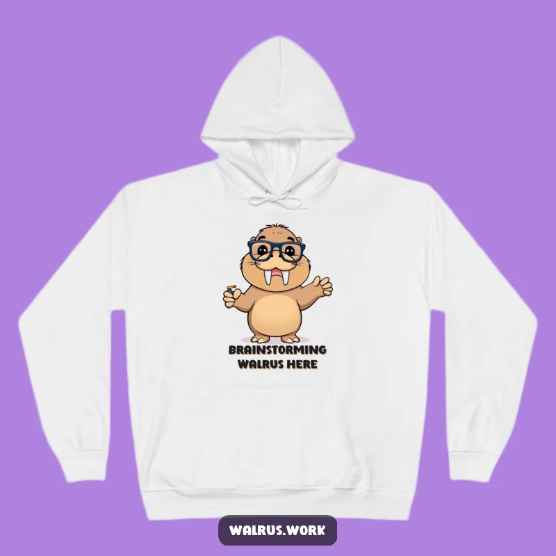 Funny Walrus Glasses Whiteboard Hoodie: Stay Cozy While Celebrating Your Triumphs
