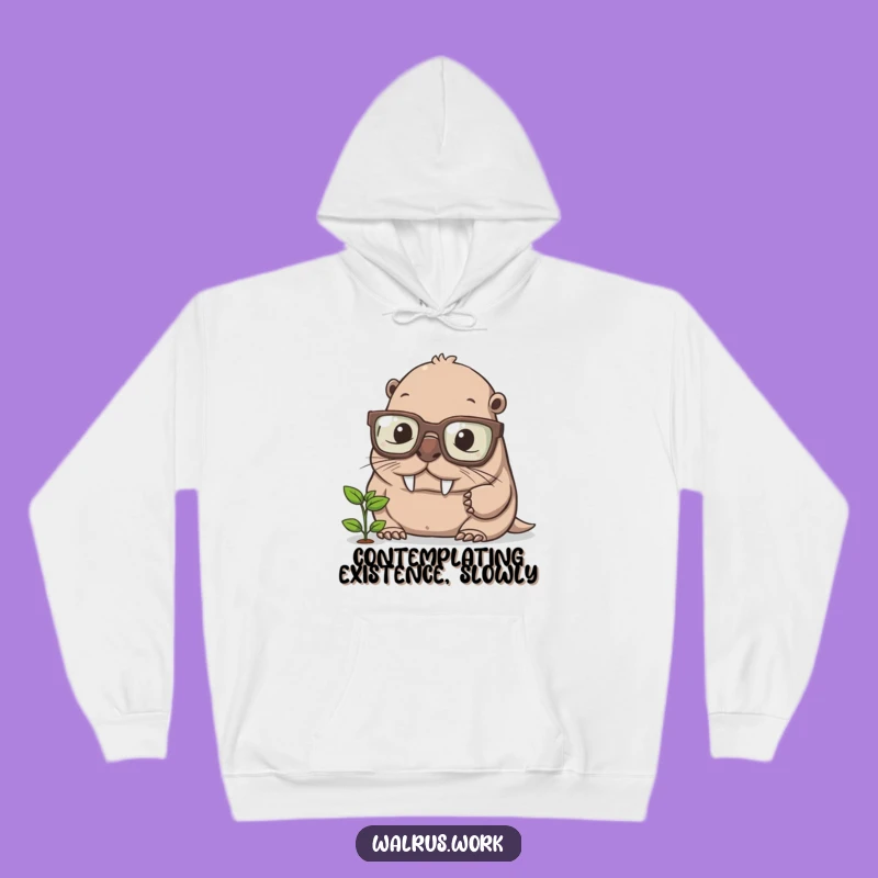 Funny Walrus Scholar Hoodie - Cozy and Hilarious Intellectual Gift