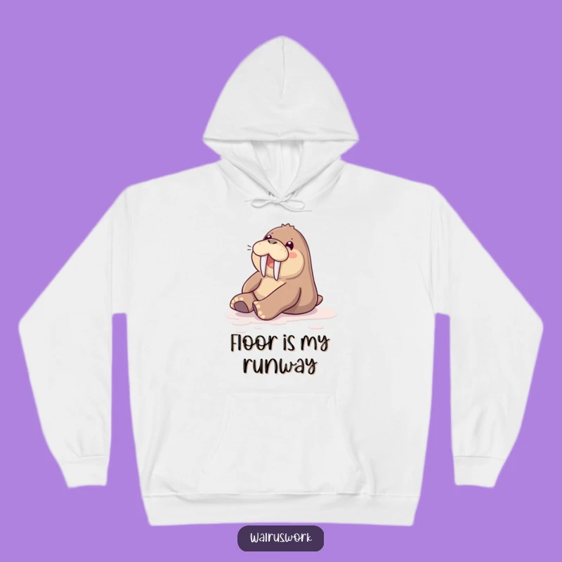 Cozy Funny Sliding Walrus Hoodie: Warmth and Whimsy Combined