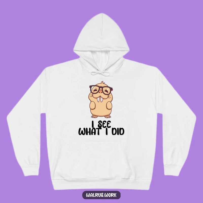 Funny Upside Down Glasses Walrus Hoodie: Cozy & Hilarious Winter Wear Gift