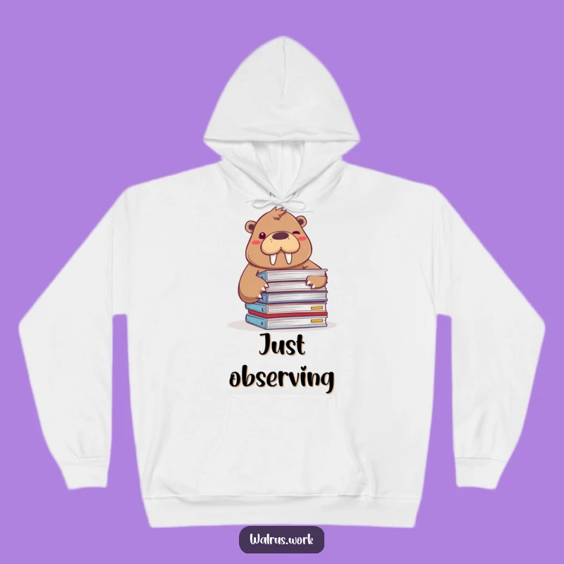 Cozy Funny Walrus Winking Hoodie: Stay Warm with Office Sarcasm