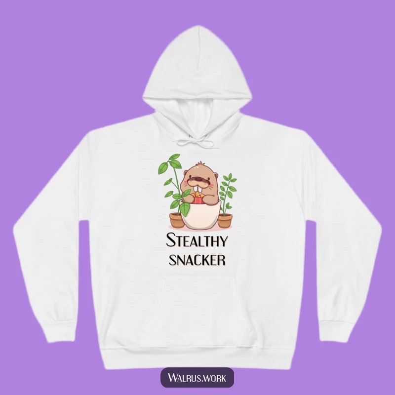 Funny Walrus Snack Hoarder Hoodie: Cozy Up with Hilarious Hideouts, Gift