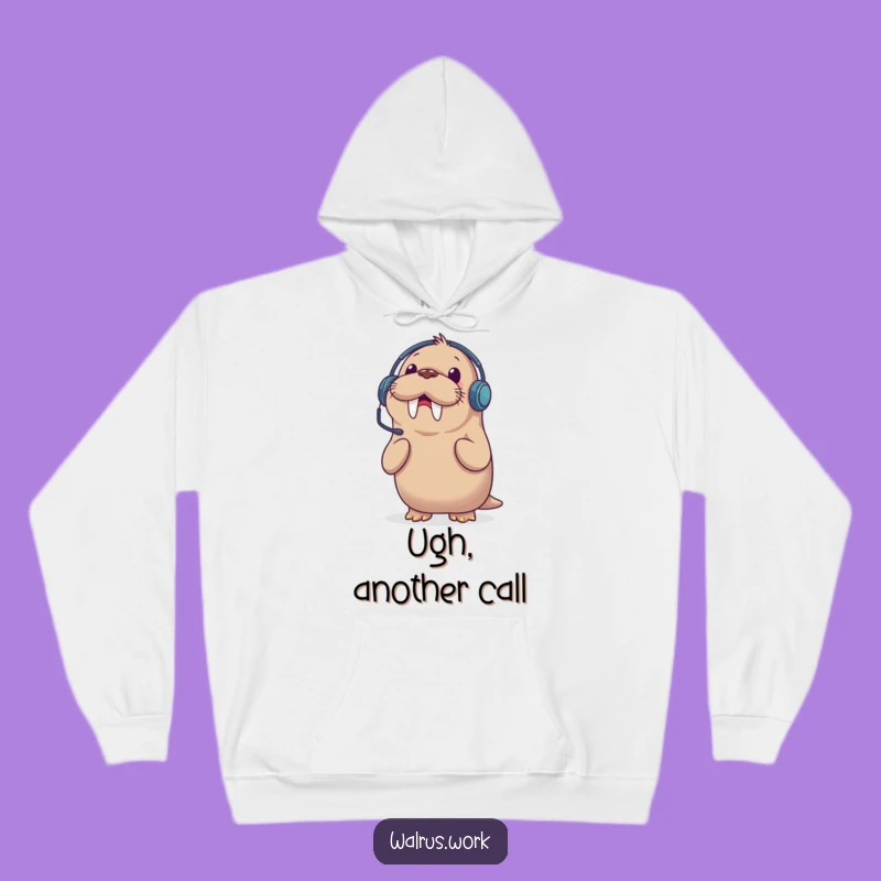 Funny Walrus Headset Hoodie: Surprise Call Comfort, Cozy & Hilarious Gift