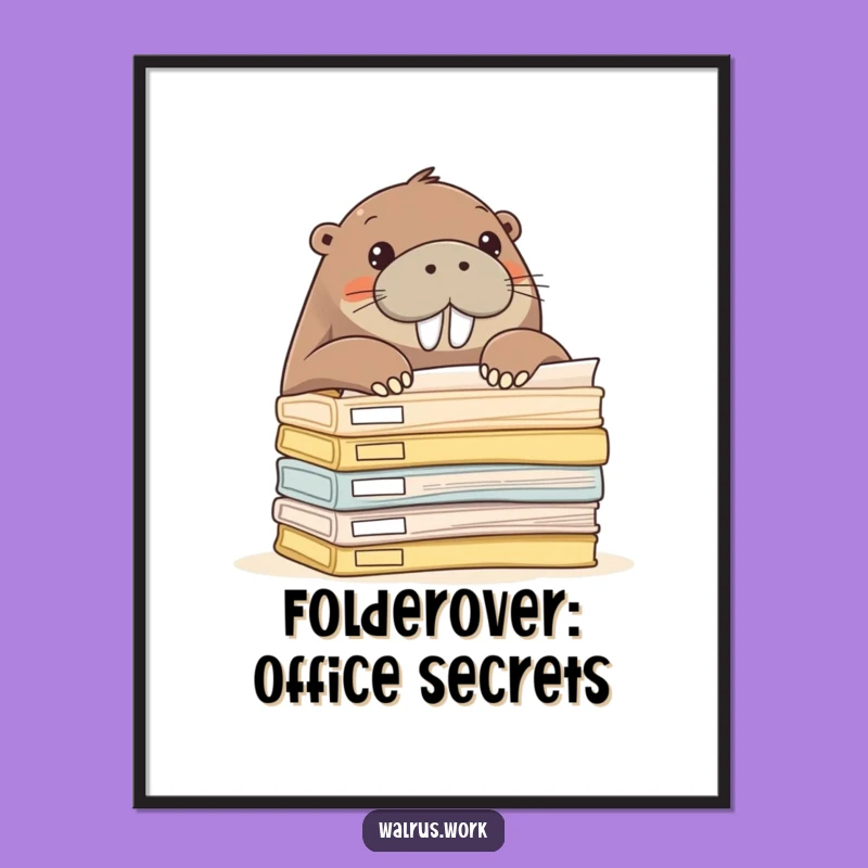 Funny Free Printable Wall Art: Peek-a-Boo Walrus, Quirky Downloadable Art