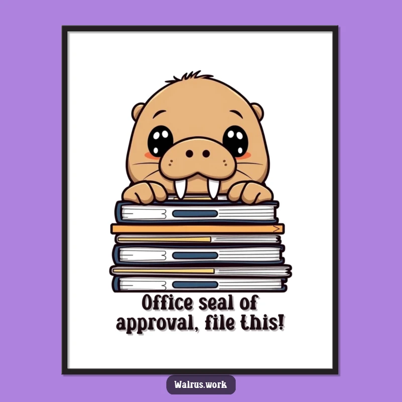 Free Printable Funny Walrus Office Curiosity Wall Art: Humorous Downloadable Decor