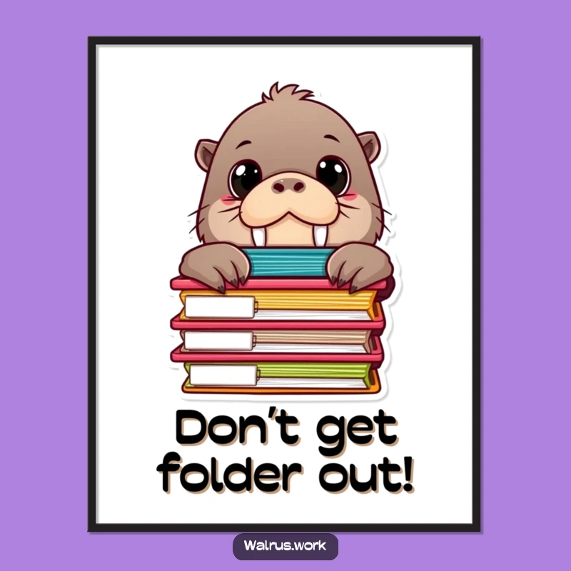 Free Printable Wall Art: Curious Walrus Office Humor Downloadable Art