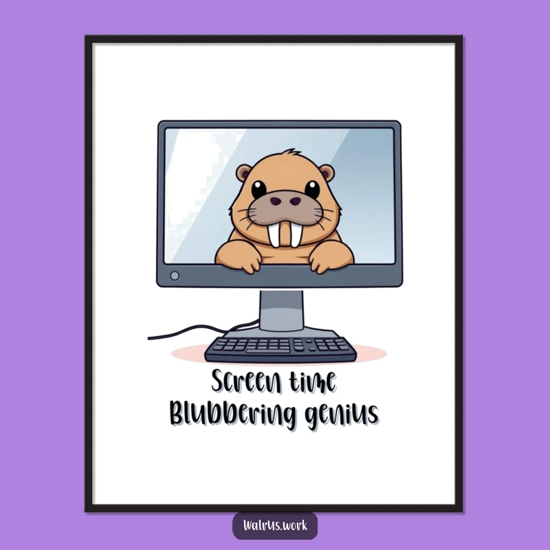 Free Printable Wall Art: Walrus Tech Watcher - Downloadable & Print at Home Decor
