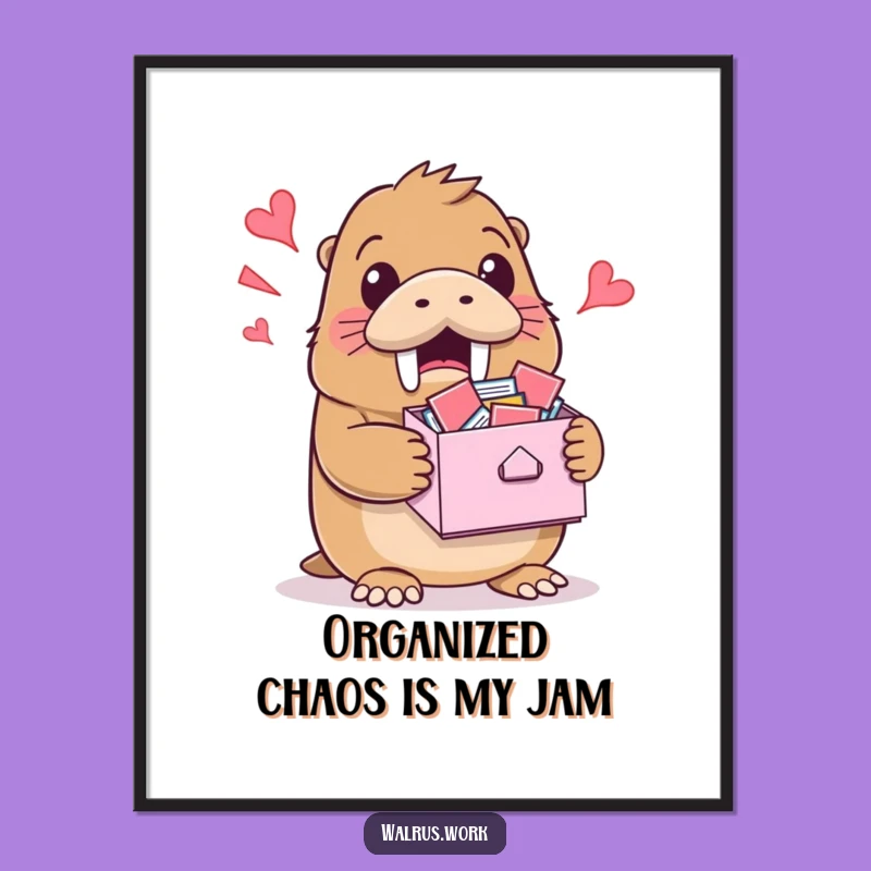 Funny Walrus Inbox Grin Printable Wall Art - Free Downloadable Humor