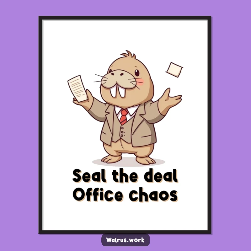 Free Printable Wall Art: Juggling Walrus Business - Downloadable & Print at Home Decor