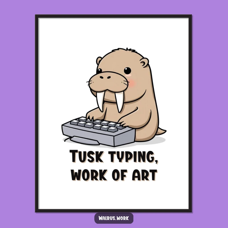 Free Printable Walrus Keyboard Art - Funny Downloadable Decor for Gamers Geeks