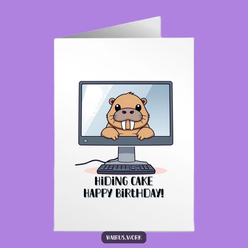Free Printable Birthday Card: Walrus Tech Spy - Downloadable & Print at Home