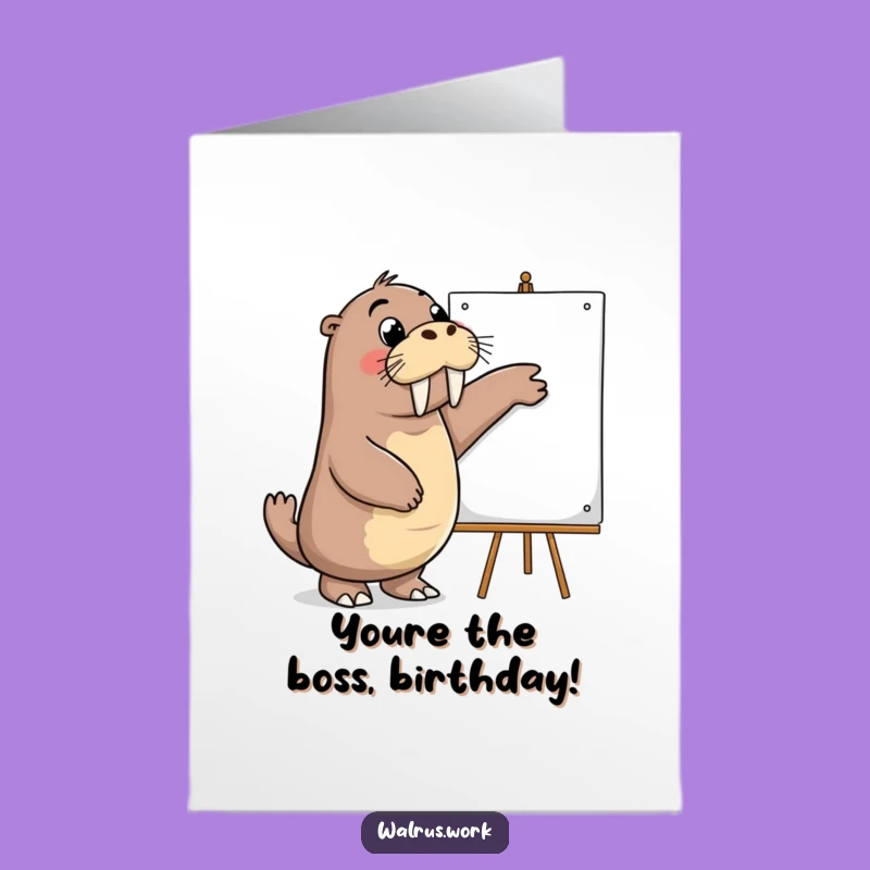 Funny Free Printable Birthday Card: Walrus Presentation, Birthday Downloadable Gift