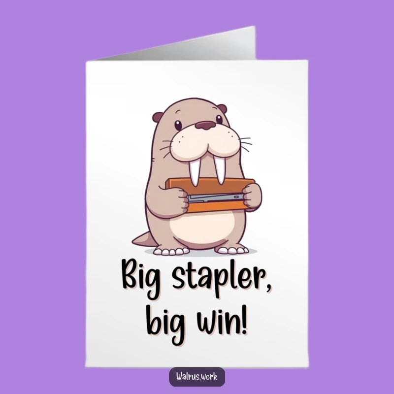 Free Printable Congrats Card: Walrus Tackles Big Tasks with Humor