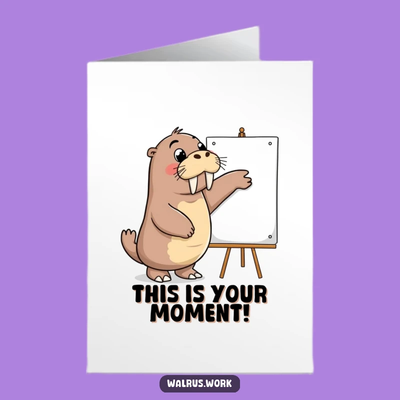 Free Printable Congrats Card: Walrus Whiteboard Idea, Humorous Downloadable Gift