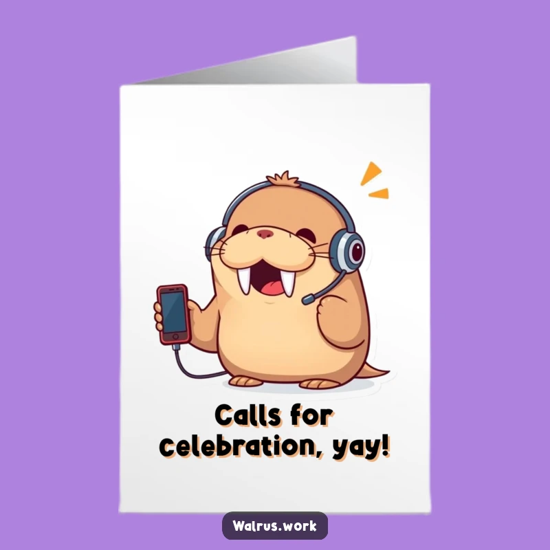 Free Printable Walrus Congrats Card: Funny Busy Bee Downloadable Gift