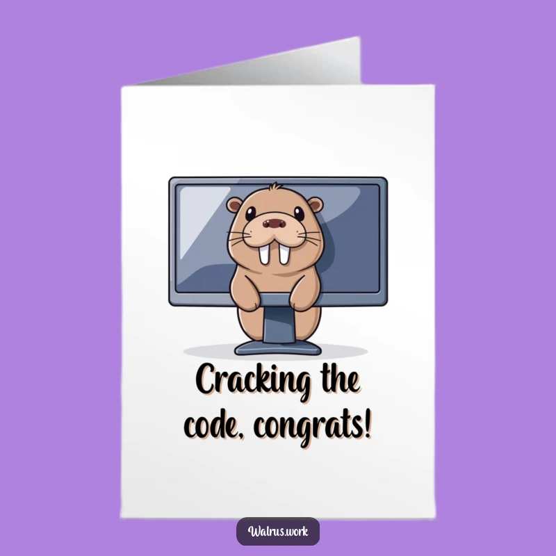 Free Printable Walrus Monitor Card - Hilarious Congrats Downloadable DIY Gift