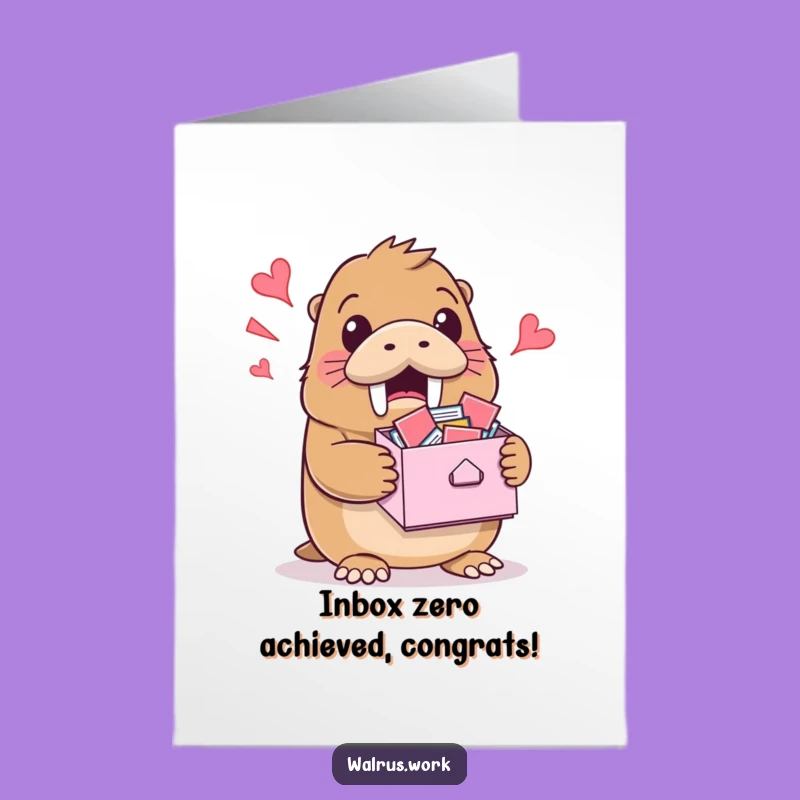 Funny Walrus Congrats Card - Free Printable for Overwhelmed Success Downloadable Gift