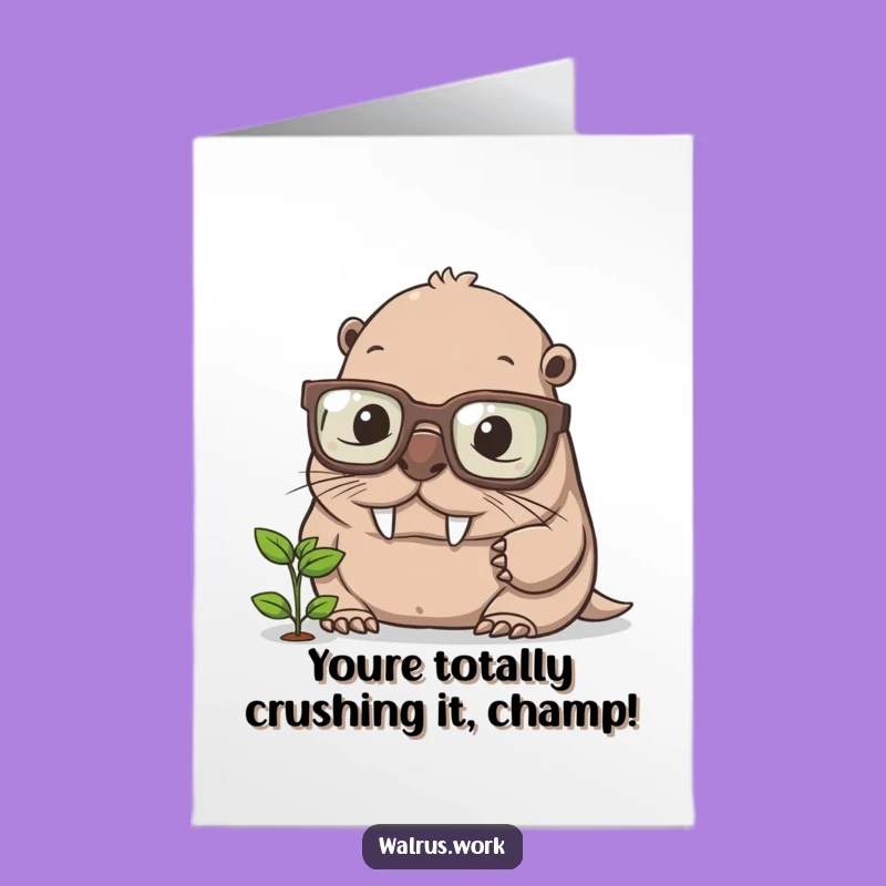 Free Printable Congrats Card: Smart Walrus, Hilarious Downloadable Surprise Gift