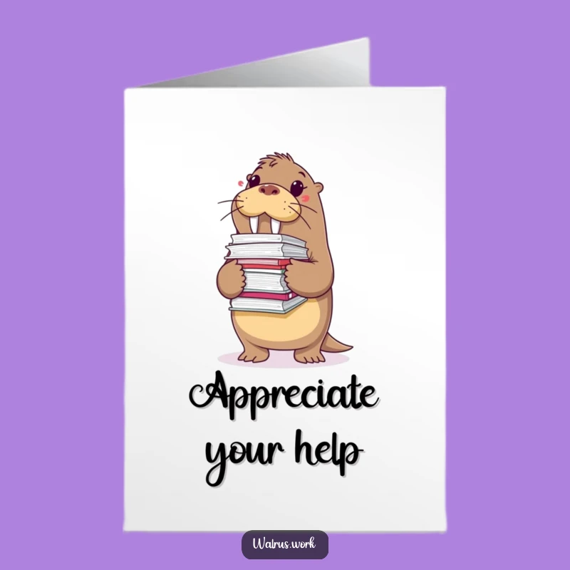 Hilarious Free Printable Thank You Card: Walrus Burdened, Downloadable Gift