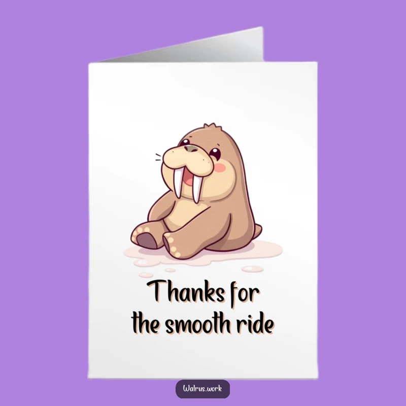 Cheerful Walrus Thank You Card - Free Printable Design for a Fun Downloadable Gift