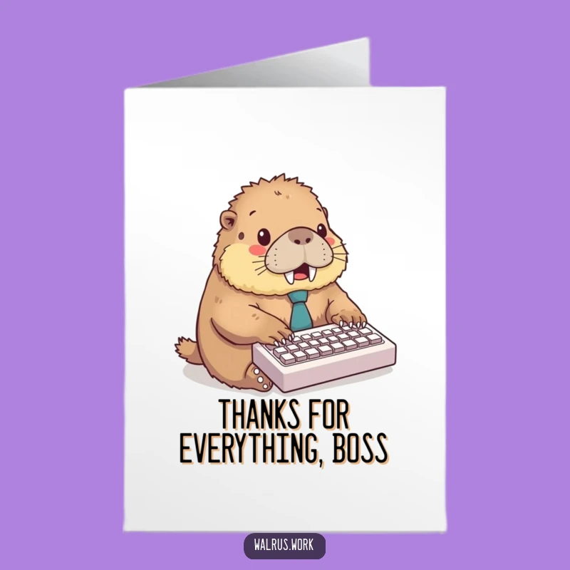 Free Printable Thank You Card: Busy Walrus Gratitude Humor