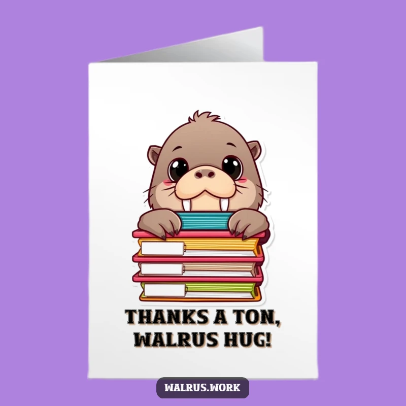 Free Printable Thank You Card: Curious Walrus Office Humor Downloadable