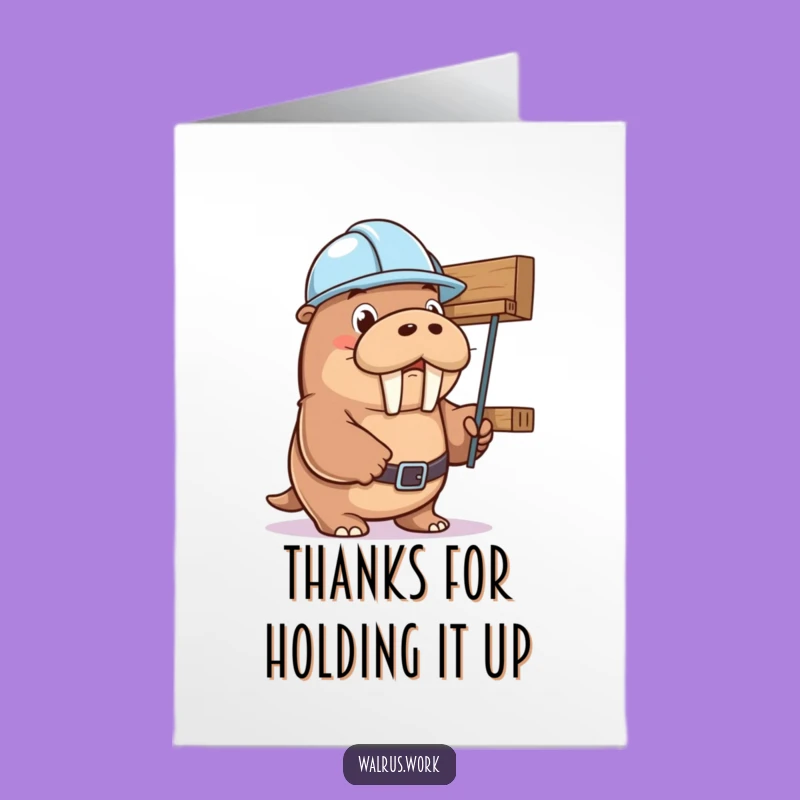 Free Printable Walrus Shelf Duty Thank You Card - Funny Downloadable