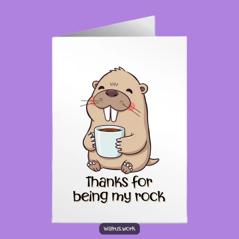 Free Printable Walrus Coffee Thank You Card - Downloadable Humorous Gift