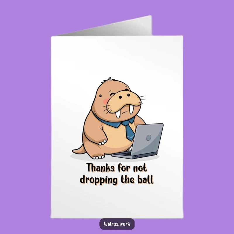 Free Printable Thank You Card: Walrus Office Thanks - Funny Downloadable Gift