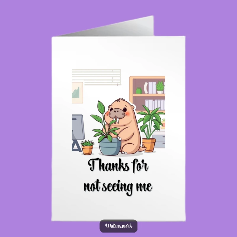 Hidden Walrus Office Free Printable Thank You Card - Funny DIY