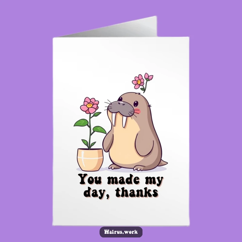 Funny Free Printable Walrus Thank You Card: Surprise Gratitude Downloadable Gift